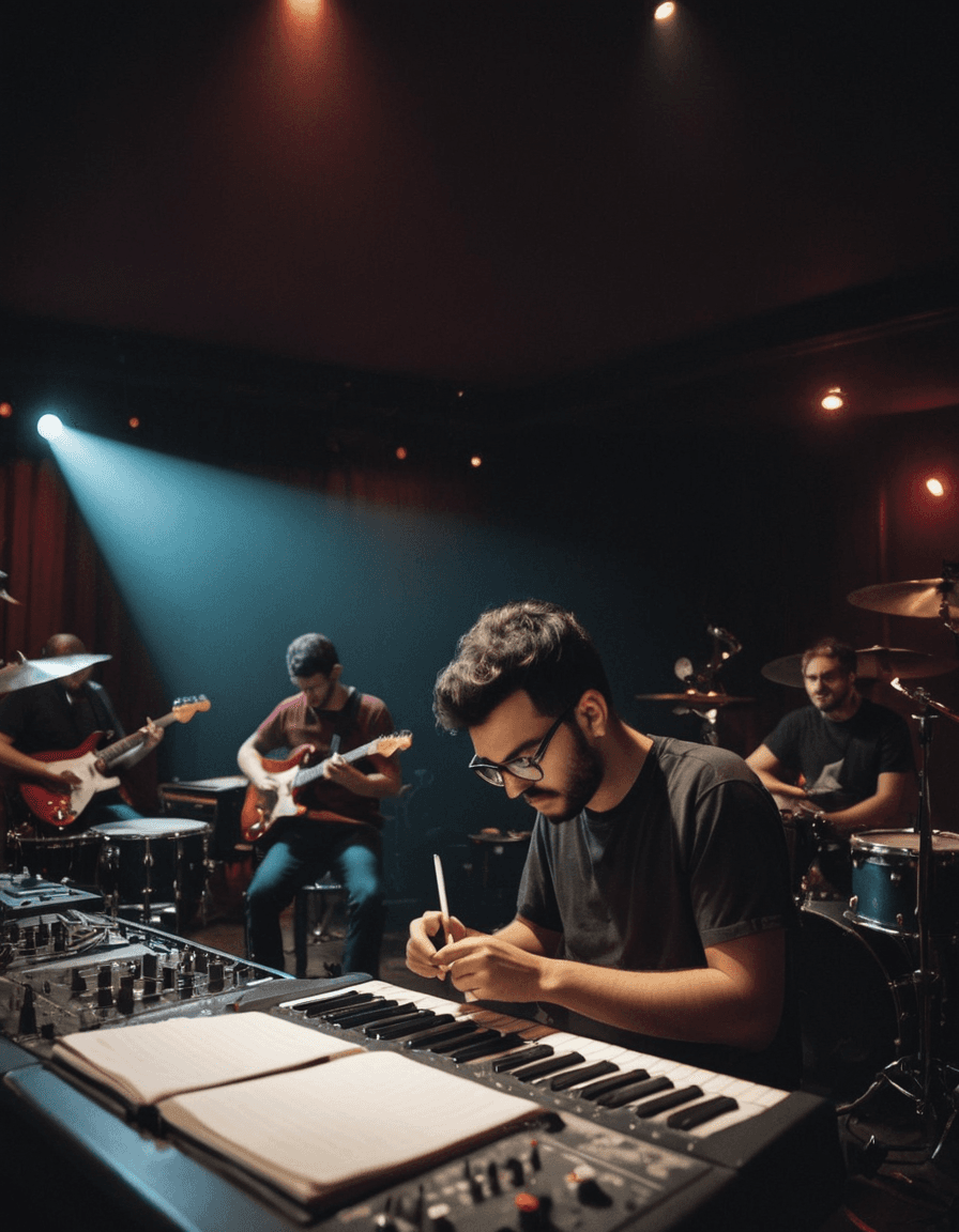 A group of musicians focused on practice